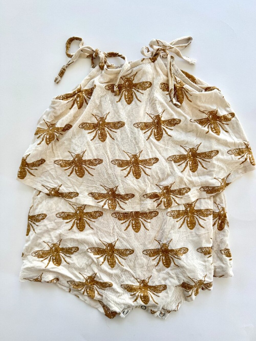 Kate Quinn 18-24M Girls Romper Bee Print Halter Tie Bamboo